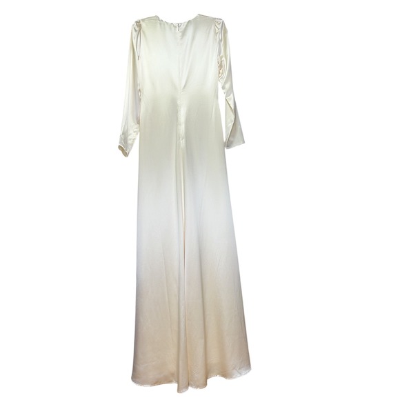 Reformation Delphi Ivory Silk Satin Twist Front High Slit Maxi Wedding Gown NWT - Picture 7 of 10